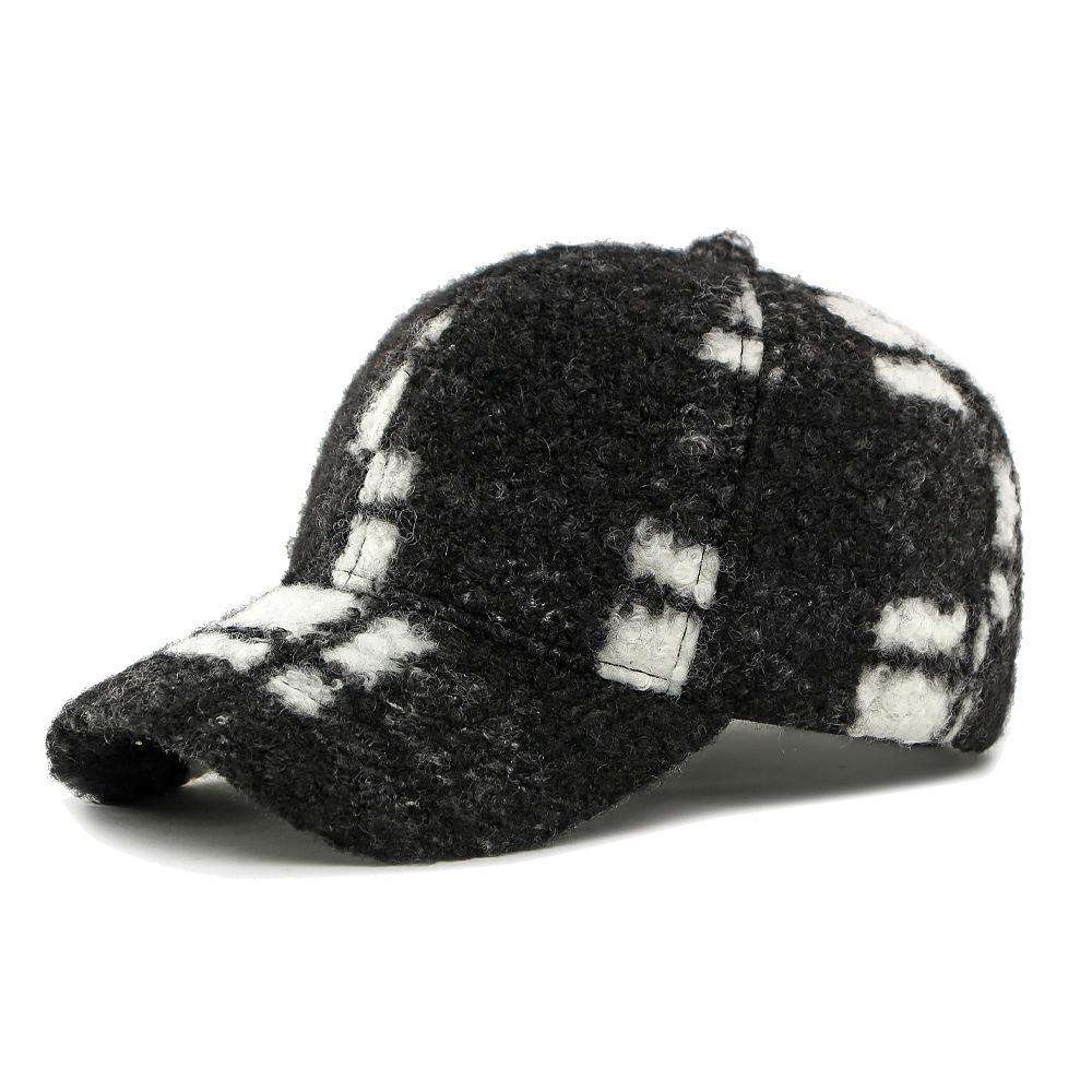 Autumn Winter Hat Men Women Baseball Cap Hard Top Lamb Wool Cap Sunscreen Hat