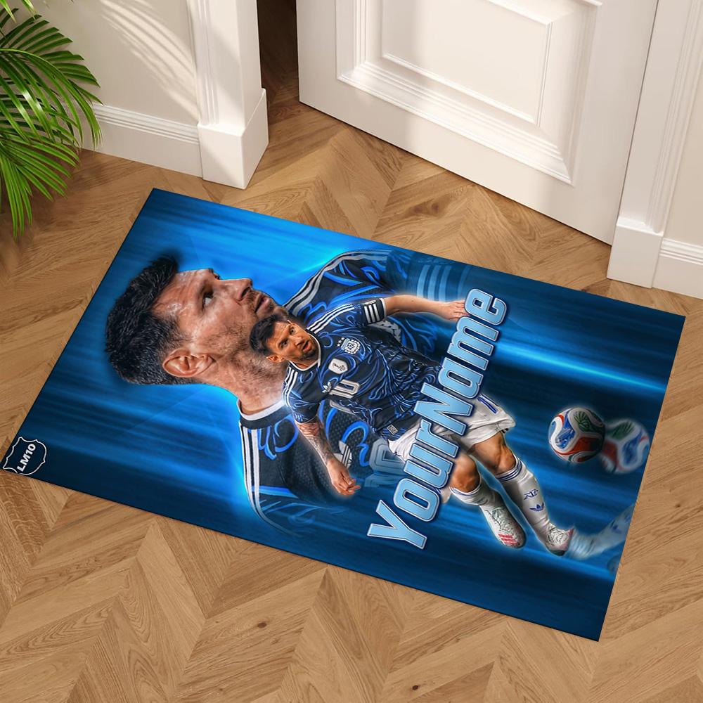 Messi Customizable Name Area Rug Suitable for Bedrooms Kitchen Decorate Room Living Rooms Anti-slip Rug Decorate Offices Spiritual Gift