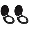 Day and Night - Day and Night Toilet Seat with Lids 2 Pcs MDF Black