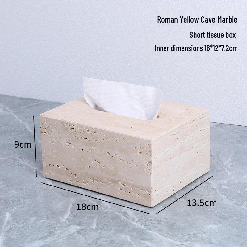 Badezimmerset aus gelbem Marmor im chinesischen Stil: Tablett, Aromatherapie-Ornament, Handseifenspender & Taschentuchbox.