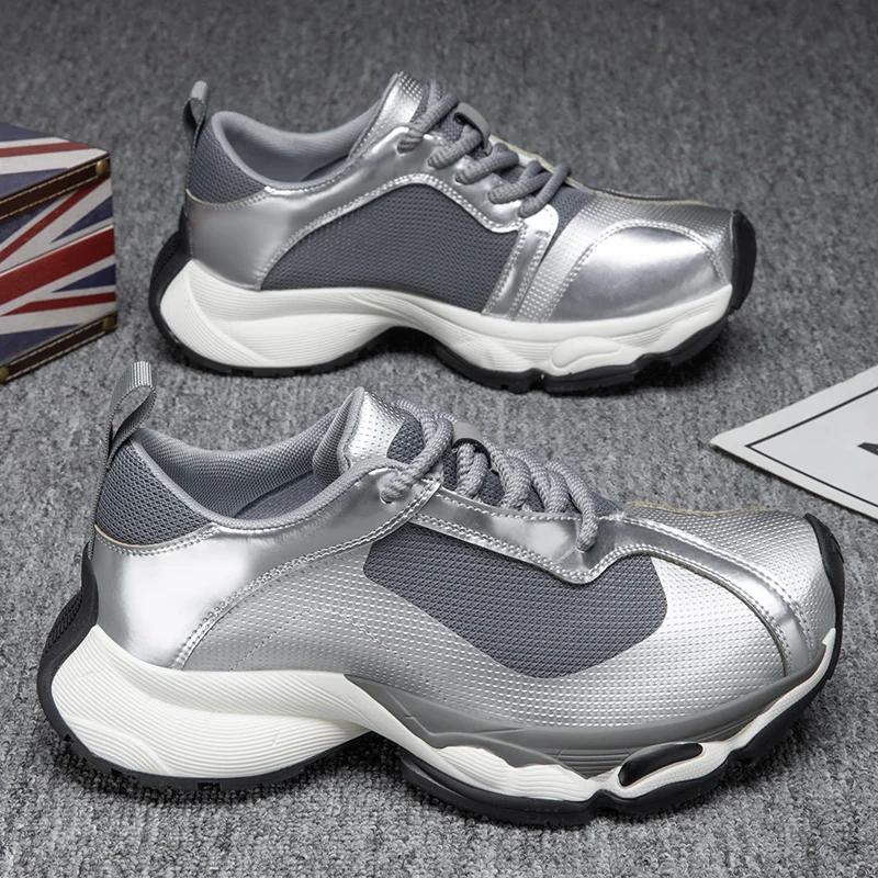 Men Luxury Thick Soled Sneakers Comfort Soft Height Increasing Run Shoes Classic Retro Low-Priced Couple Anti Slip Walking Shoes