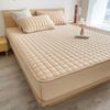 2025 New Solid Color Waterproof Bed Hat Wavy Cotton Anti-bacterial Mattress Cover Protector Skin-friendly Bed Cover with Elastic