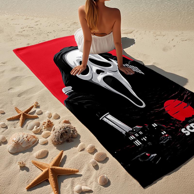 Heartbeat Ghostface Of Horror Beach Towel, Super Soft Microfiber, Gift for Her/Him, Birthday, for Pool, Beach, Travel, Home Decor Fan gifts