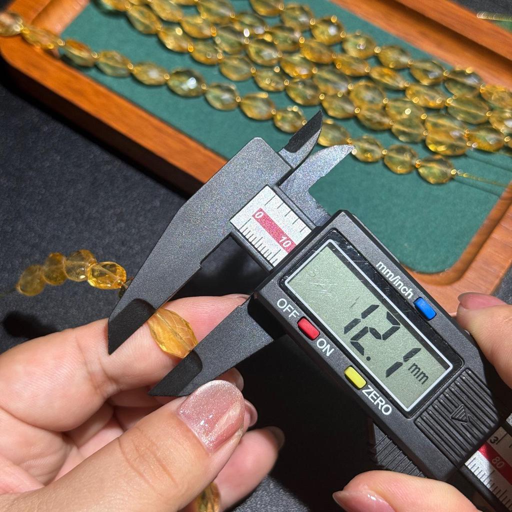 Handmade Natural Citrine Faceted Flat Oval Beads (8x12mm) - 16PCS for DIY Jewelry Making