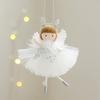1Pc Christmas Tree Ornament with Mesh Skirt, Angel Antlers, and Girl Pendant, for Holiday Parties, Living Room Windows