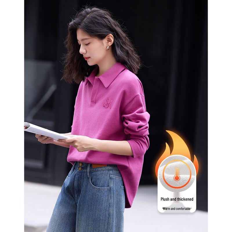 

Женский флисовый свитшот с воротником поло Demana M