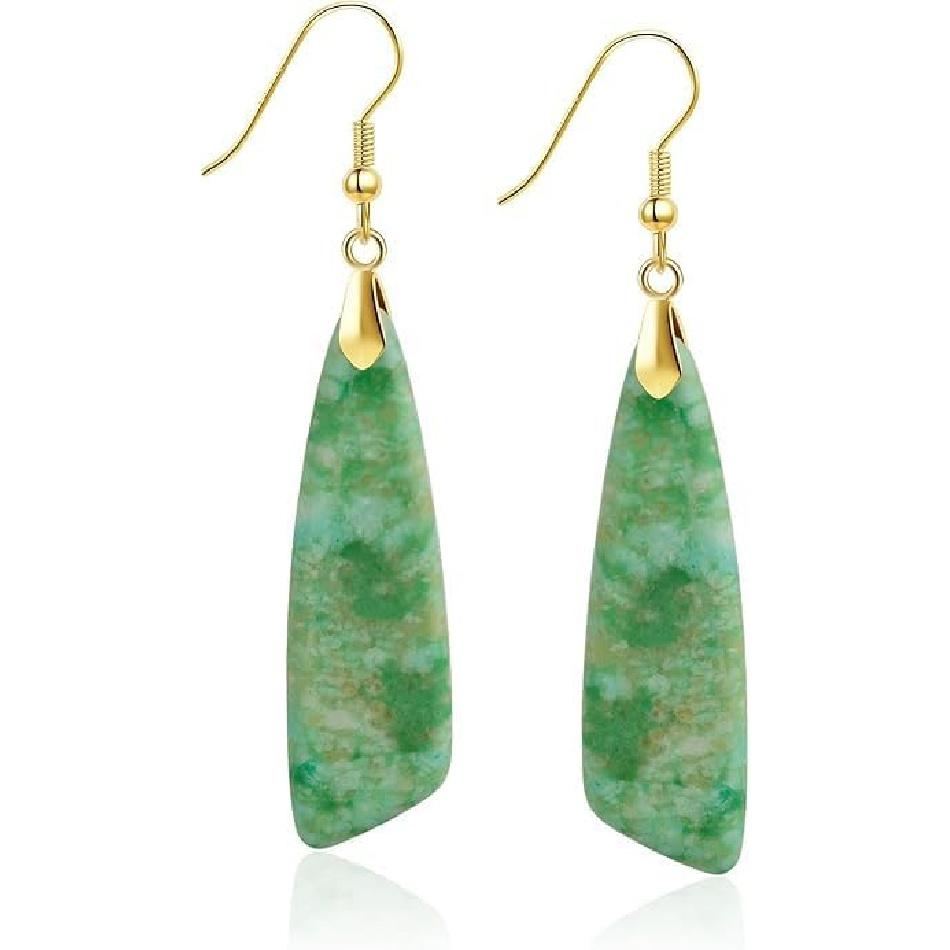Jasper Stone Earrings for Women Trendy Dangle Earrings Fishhook Drop Earrings
