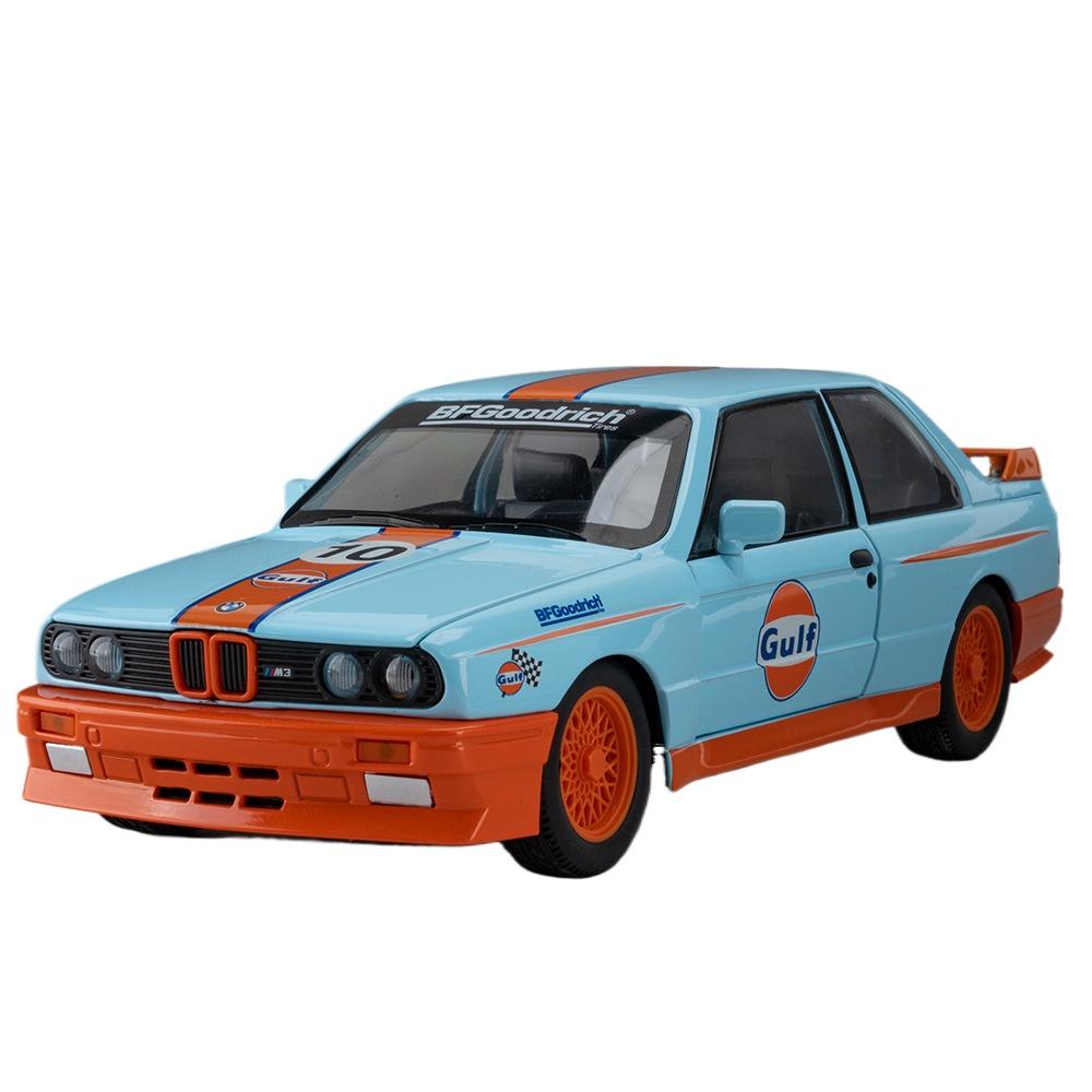 1/24 Scale BMW M3 E30 1988 Mpower Floral Version Alloy Diecast Painting Car Model Sound Light Private Collectibles Decorative Gifts