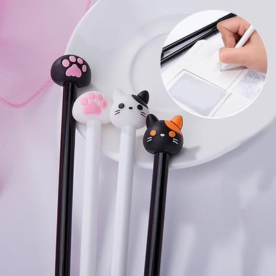 Stationeries 0.5mm Black Ink Cute Cat Head Paw Gel Ink Pen Stationery Office School Supplies