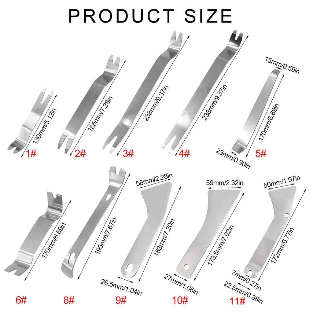 Stainless Steel Car Disassembly Removal Tool Repairing Pry Bar Panel Hand Clip Removal Installer Pry Tool Accessories