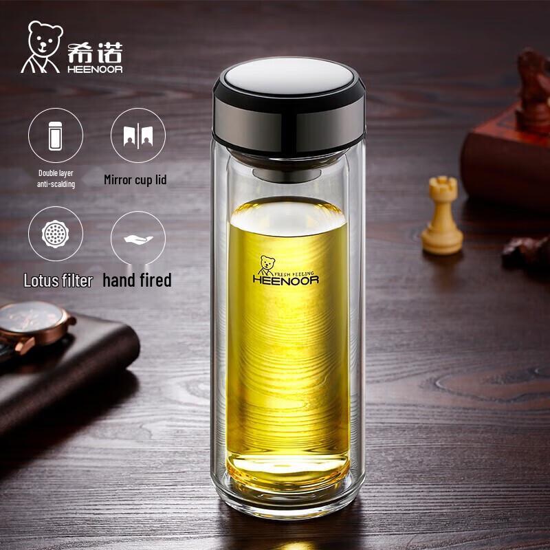 Heenoor Double Wall Glass Tea Bottle