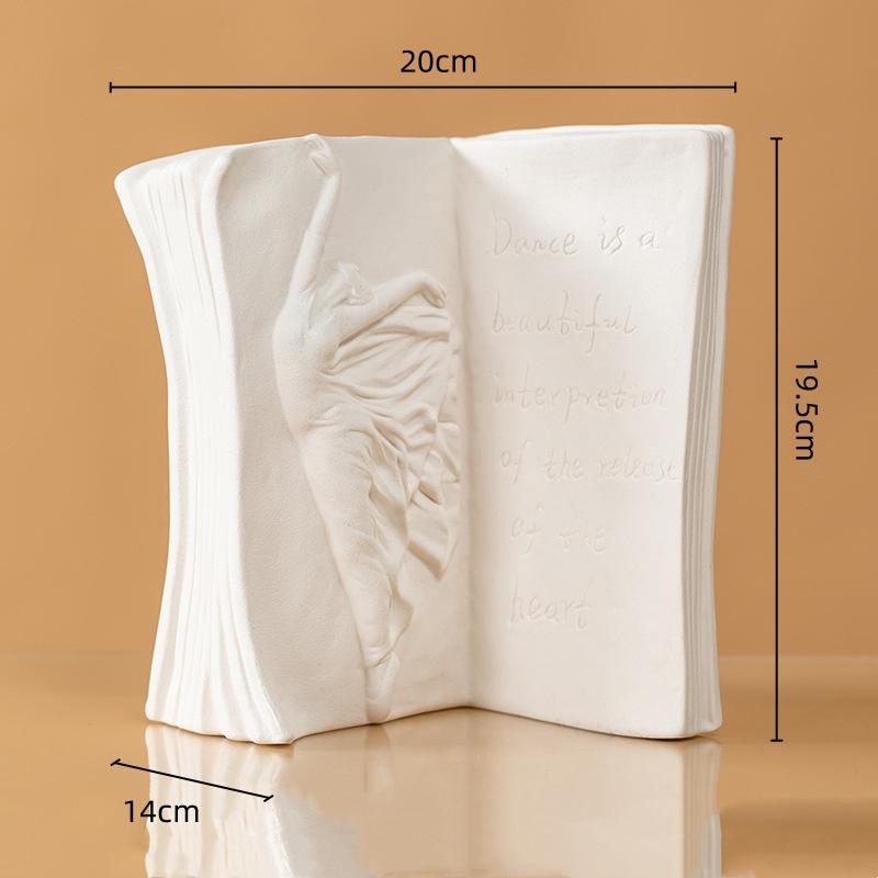 Керамическая ваза Книга Трехмерное абстрактное лицо Аксессуары для цветочной композиции Ваза для цветов Аксессуары для украшения дома