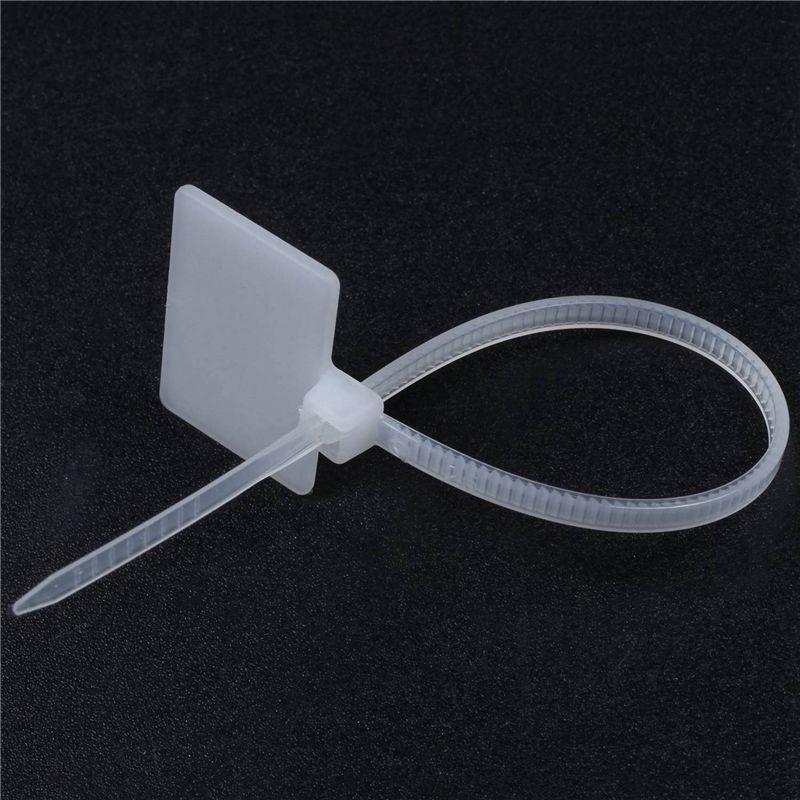AT21-500Pcs Nylon Cable Tie Label Self-Locking Network Zipper Trim Wrap Ring Line Label