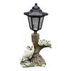Garden Statue with LED Solar Lamp Weather Resistant Automatic Charging Outdoor Patio Sculpture Decor LED Light