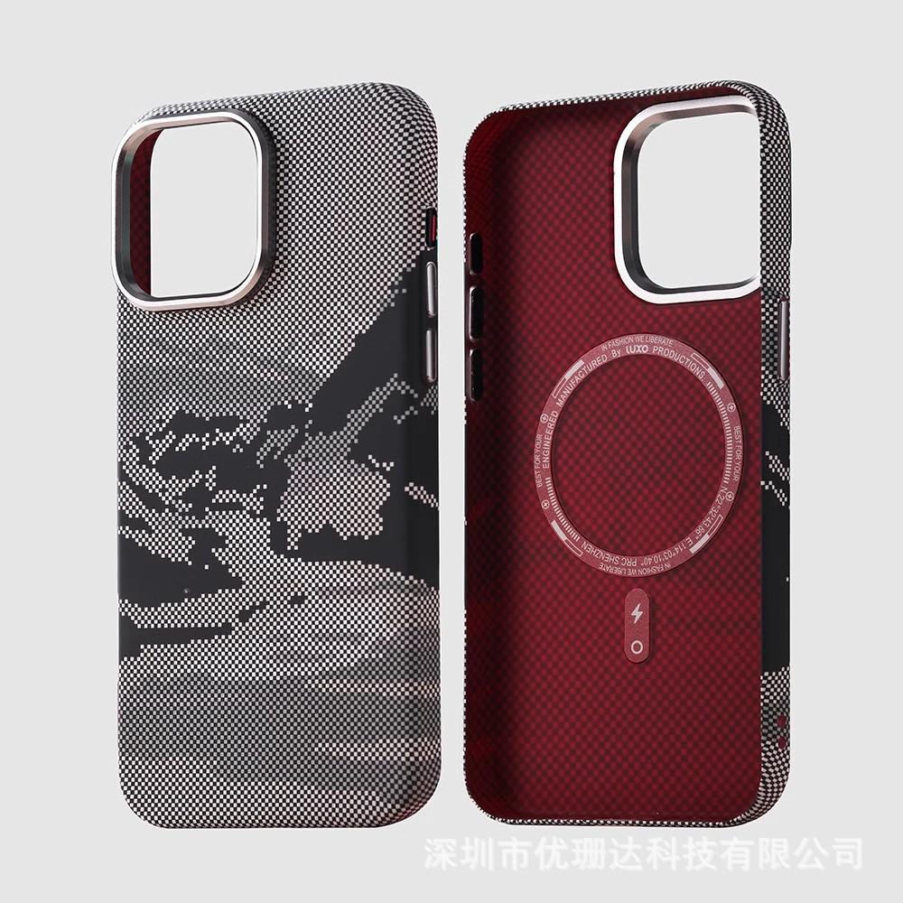 Applicable To iPhone11promax Mountains and Rivers Galaxy Mobile Phone Case Luminous Magnetic Suction Apple 11 Kevlar Pattern Protective Case