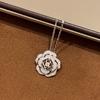 Flower Hollowed Out Necklace, 925 Sterling Silver Pendant with Diamonds, Exquisite for Daily Wear and Gift Giving, Essential for Birthdays