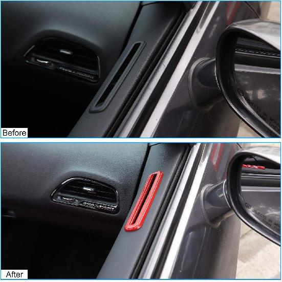 Interior Door Vent Cover Trim for Dodge Challenger 2015-2020 Interior Accessories (Red)
