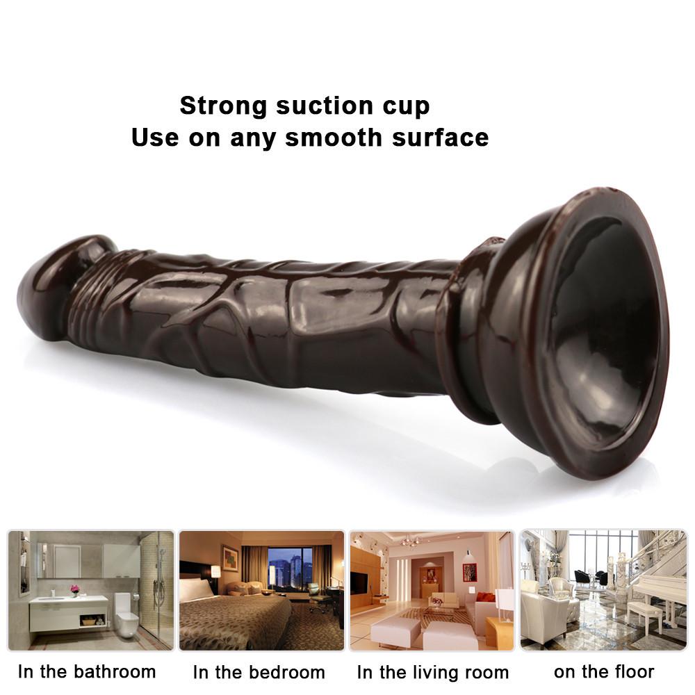 Brown Mini Realistic Flesh Silicone Dildo Strong Suction Cup G Spot Masturbator Anal Insert Plug Flexible Pussy Penis Sex Toy