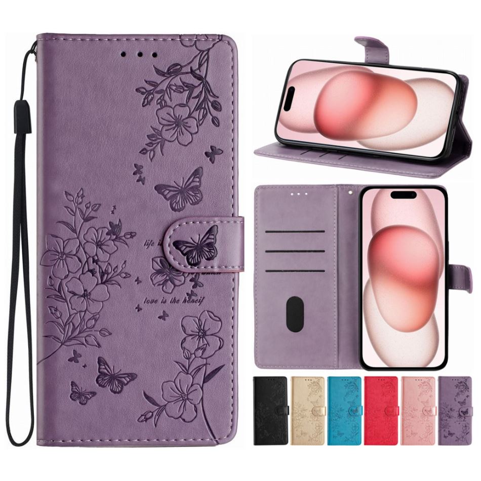 Cute Flower Butterfly Flip Case For Huawei Honor 9A 9S X6A X7 X7B X8 X8A X30i 10 9 10X 9X Lite 20 90 50 70 5G 8A 8S Wallet Cover
