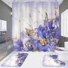 4-Piece Shower Curtain Set with HD Digital Printing | Waterproof, Drill-Free, Ideal for Home/Hotel Bathroom Partition