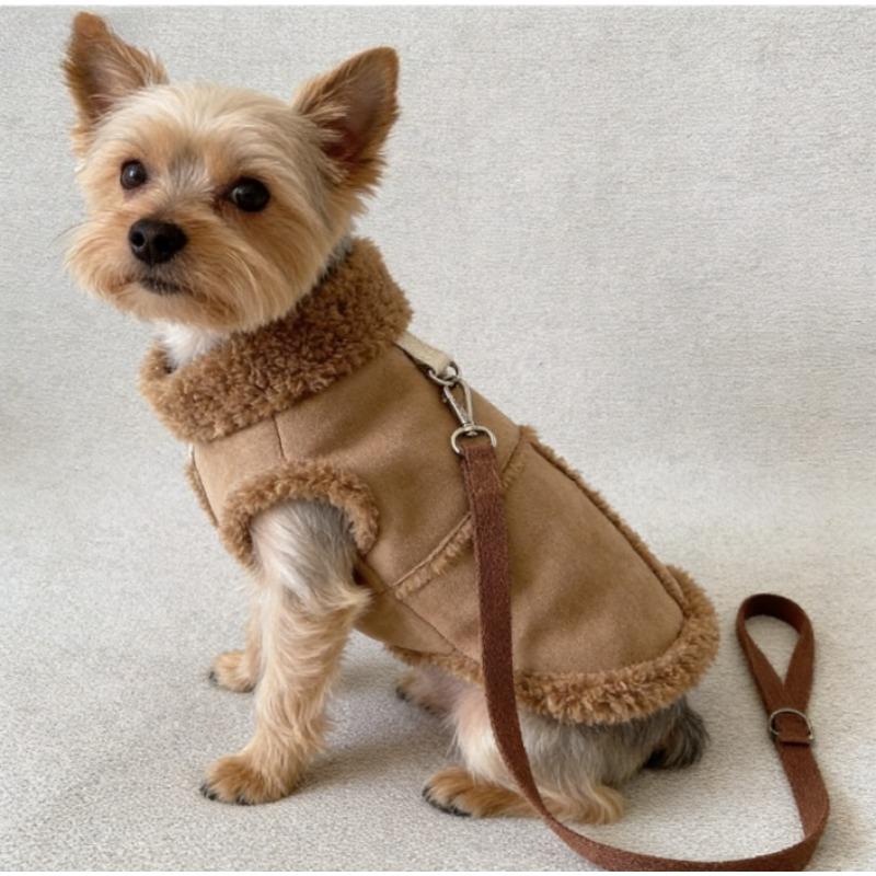 Autumn Winter Pet Vest - Warm Plush Dog Cat Clothes for Small Breeds Like Teddy Bichon Pomeranian Puppy Fleece Vest