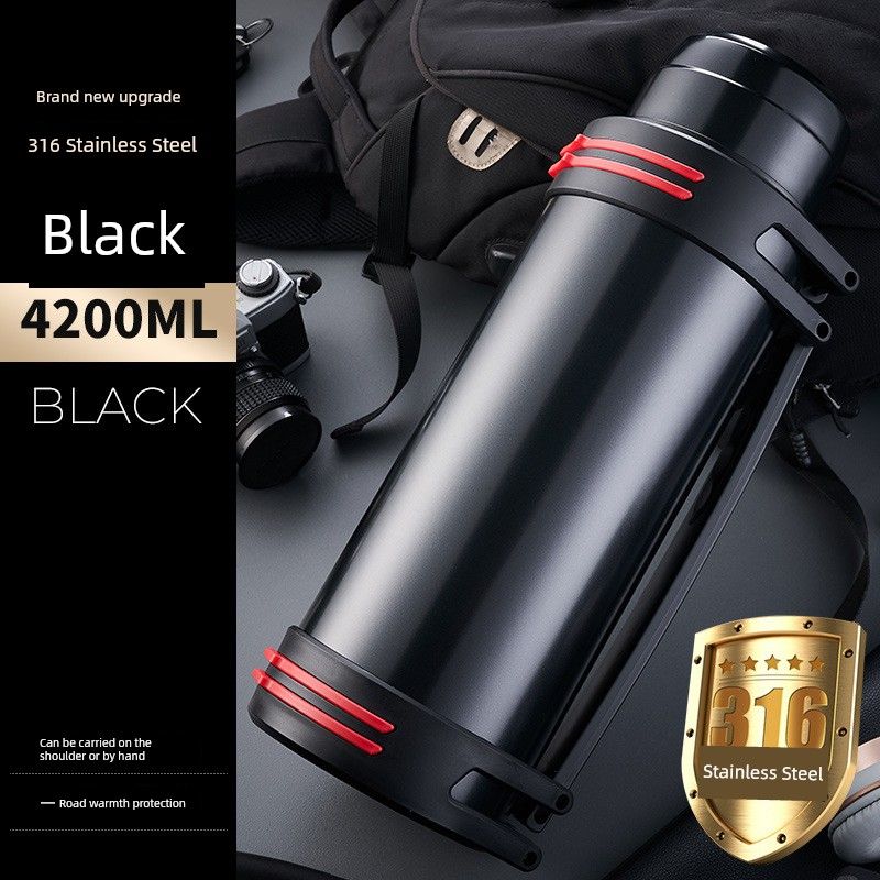Thermos Kettle, Outdoor Large-Capacity Thermos Cup, Portable Car Water Bottle for Men and Women, Construction Site Household Anti-Fall Thermos Bottle