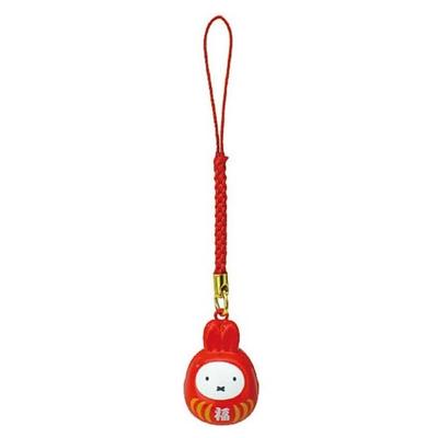 Dick Bruna Miffy Lucky Daruma Netsuke Height Bell, Approx. 3.3cm