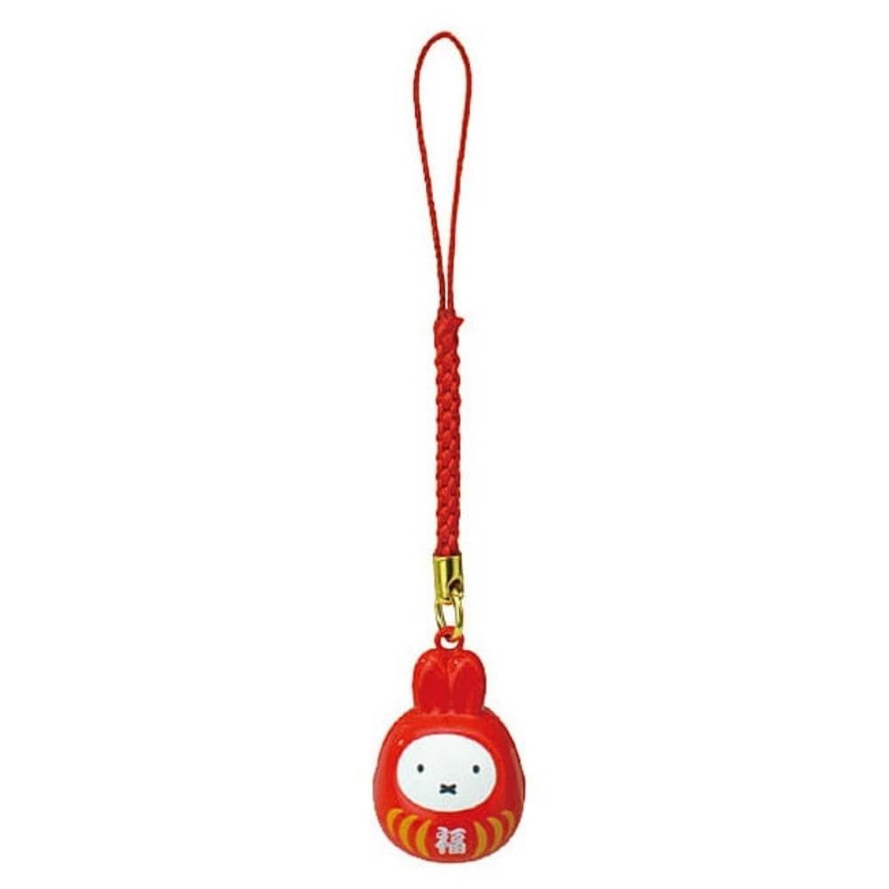 Dick Bruna Miffy Lucky Daruma Netsuke height Bell, approx. 3.3cm