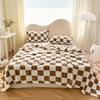1Pc Traditional Style Plaid Blanket Flannel Home Blanket Sheets Plush Double Sided Summer Air Conditioning Throw Blanket