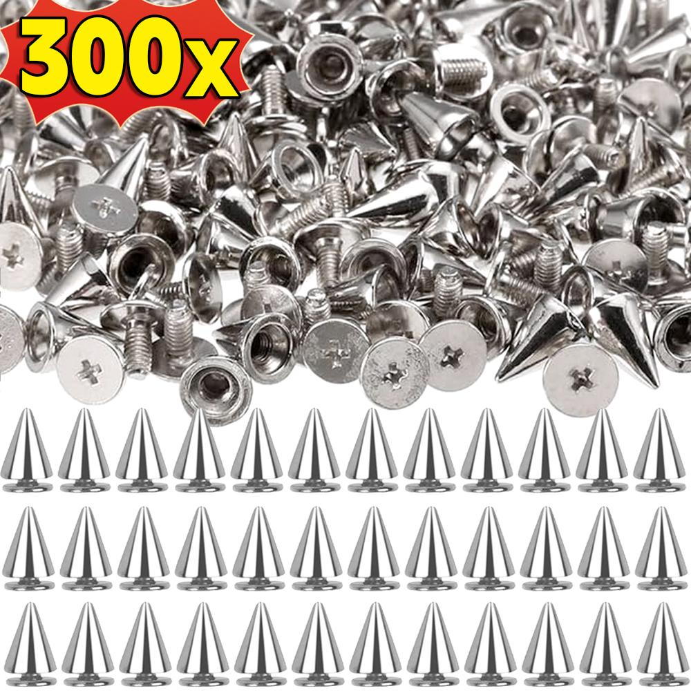 10/300PCS Metal Rivets Round Cone Spikes Studs DIY Leather Handcraft Cool Punk Garment Nail DIY Shoes Clothing Accessories
