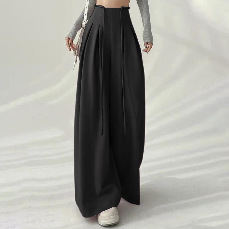 

ZANZEA Женские повседневные брюки свободного кроя однотонной расцветки с боковой молнией чёрный