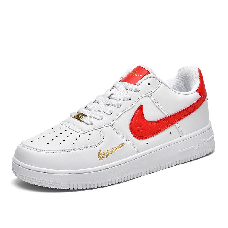 נעלי סניקרס יומיומיות רב-תכליתיות Putian AJ Air Force 1 נמוכות לבן/שחור/זהב לגברים ונשים
