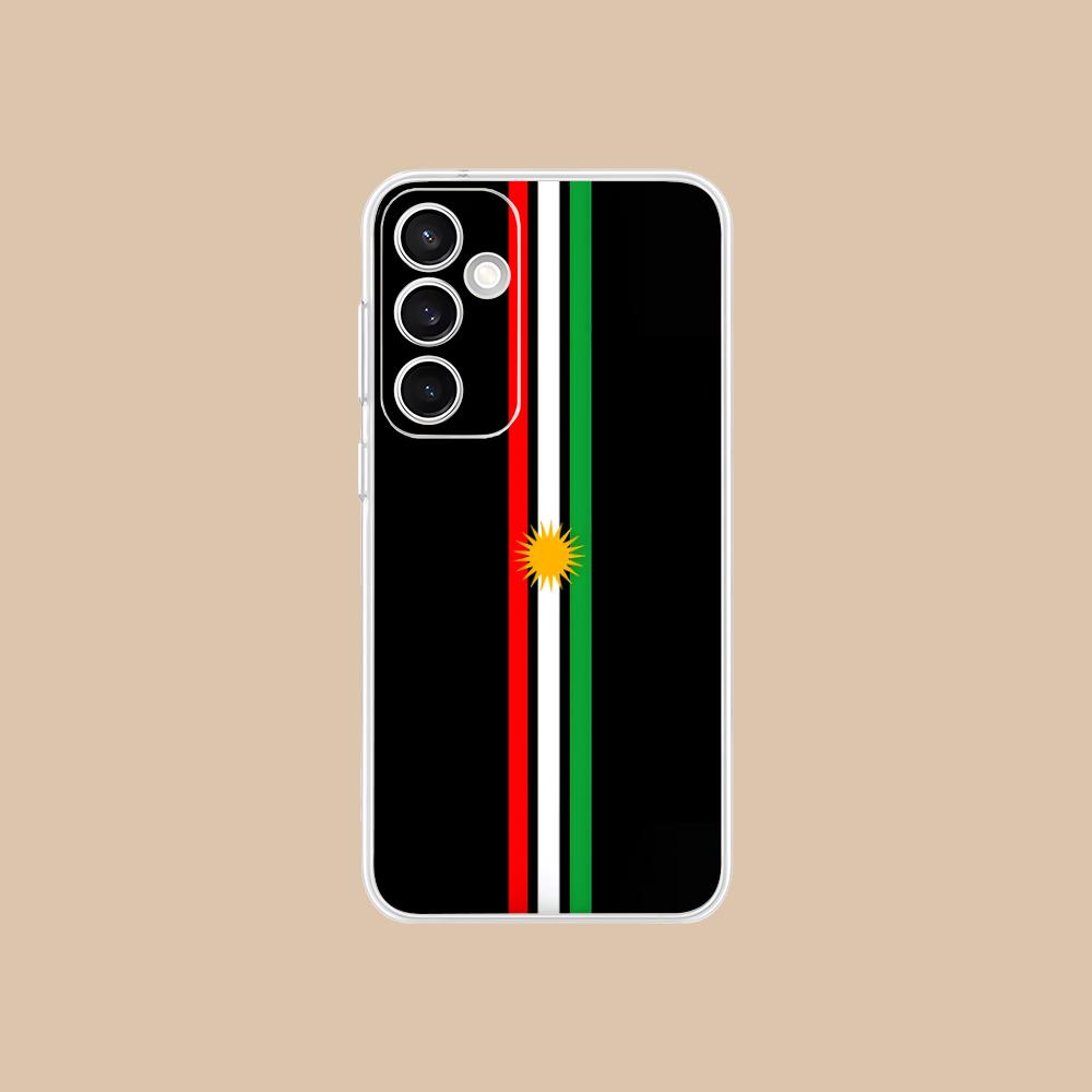 Przezroczyste Etui na Telefon z Flagą Kurdystanu dla Samsung Galaxy S25 S24 S23 S22 S21Plus FE Ultra Kolorowe Pokrowce