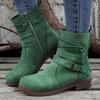 2025New Women Boots Retro Suede Casual Boot Side Zipper Ankle Boots for Women Breathable Canvas Cowboy Boots Botas Mujer