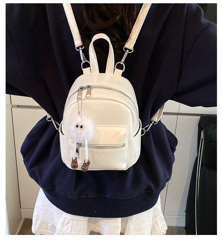 

Сеул, Южная Корея 2025 новый рюкзак интернет-знаменитость милый повседневный рюкзак из искусственной ПУ кожи с подвеской рюкзак Without pendant белый