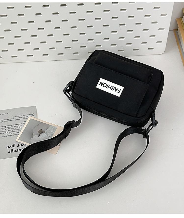 Nylon cloth messenger bag college student leisure sports small backpack single shoulder travel street Internet celebrity wide shoulder strap small