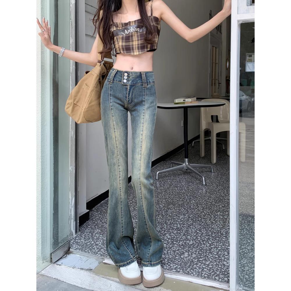 Stretch Skinny High-waisted Micro-flared Jeans Woman