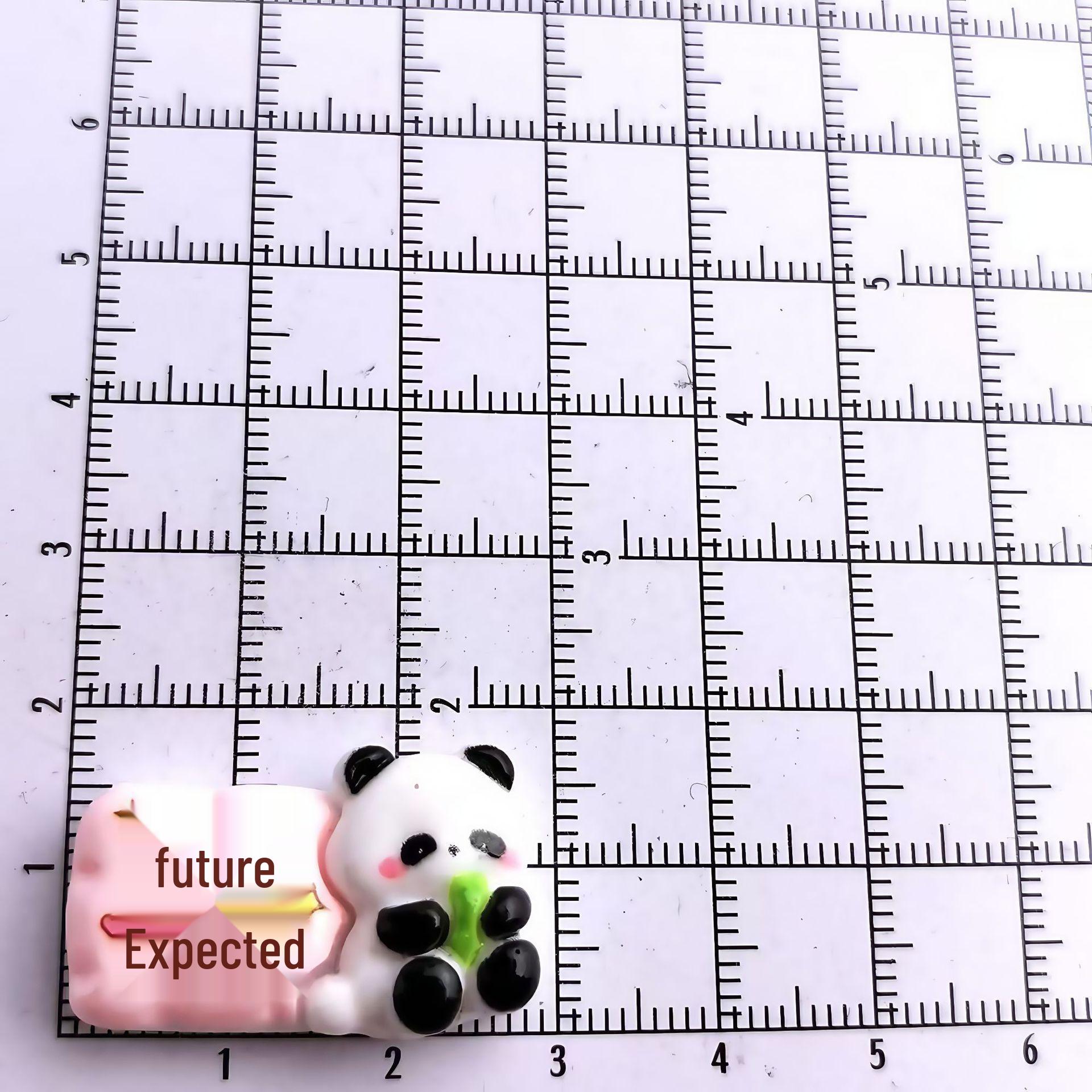 New Cartoon Panda Resin Hair Accessories DIY Ornament Small Card будущее обещает