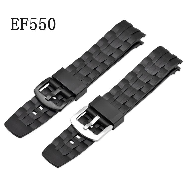 For Casio Edifice Series Strap EF-550/EF523 Rubber Watch Straps for Casio EF550 Diving Sport Watchband Wristband Bracelet