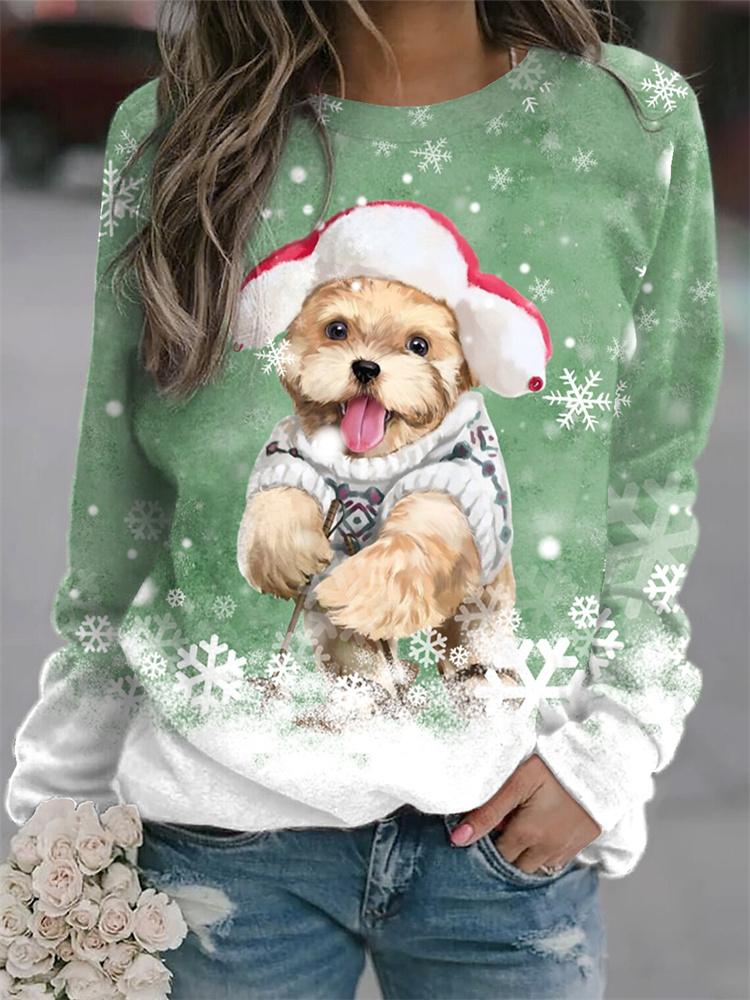 Cute Dog 3D Print Women round-neck sweatshirt Fashion Cute Animal Duck Hoodies Girl Coat Festival Kawaii Women Clothes Top