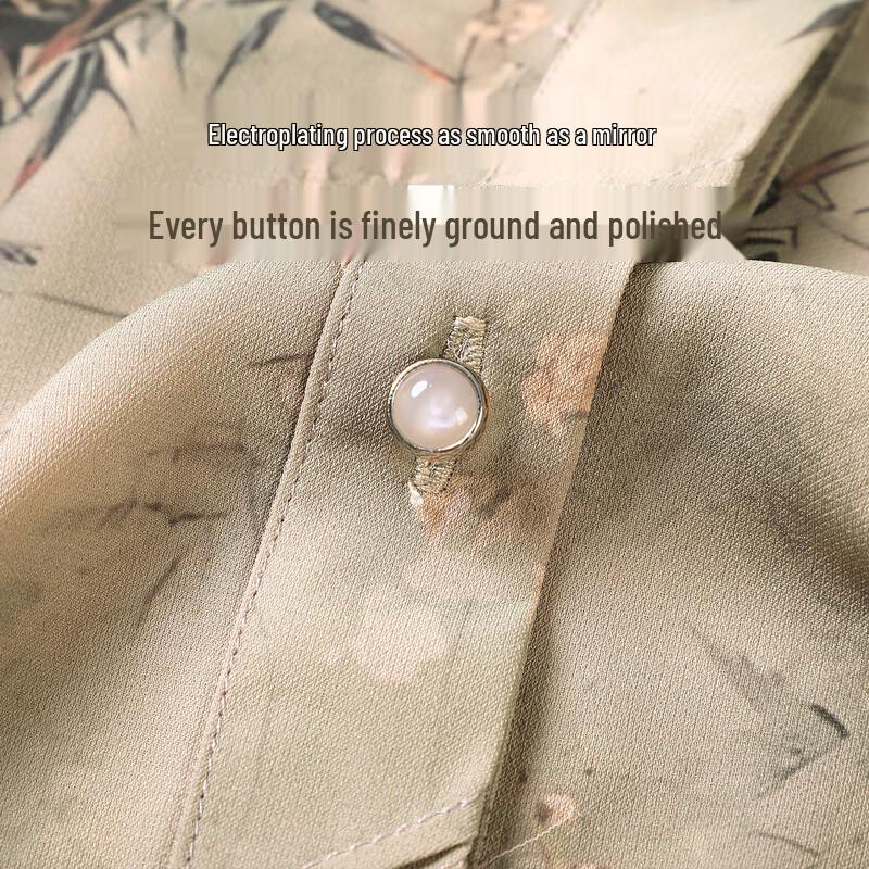 Elderly Women's Spring Autumn Three-Quarter Sleeve Casual Shirt