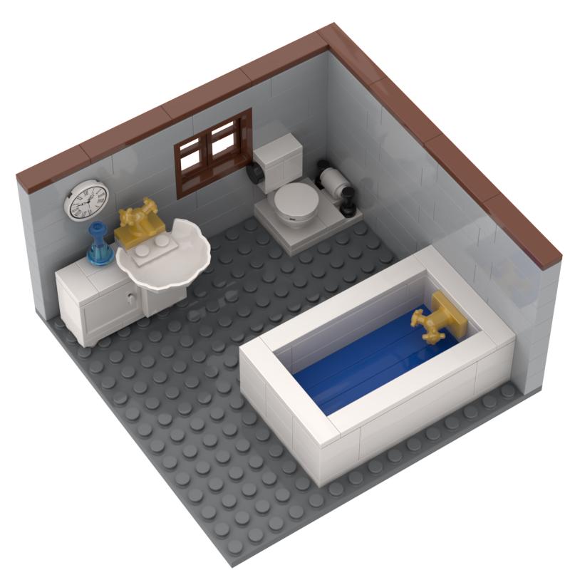 MOC City House Room Building Blocks Classroom Bedroom Kitchen Bricks Toys Kids Gift