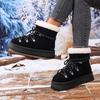 Women Ankle Boots 2025 New Round Toe Plush Warm Casual Shoes for Women Thick-soled Cross-strap Snow Boots Women Zapatos De Mujer