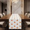 Comfortable Halloween Pumpkin Ghost Table Runner Rectangular Cartoon Spooky Long Tablecloth Soft Texture Cute