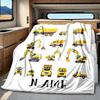 Construction Vehicles And Equipment Showcase Blanketcustomize Your Name Lightweight Comfortable And Stylish Blanket For Travel Bed Home Chair Office