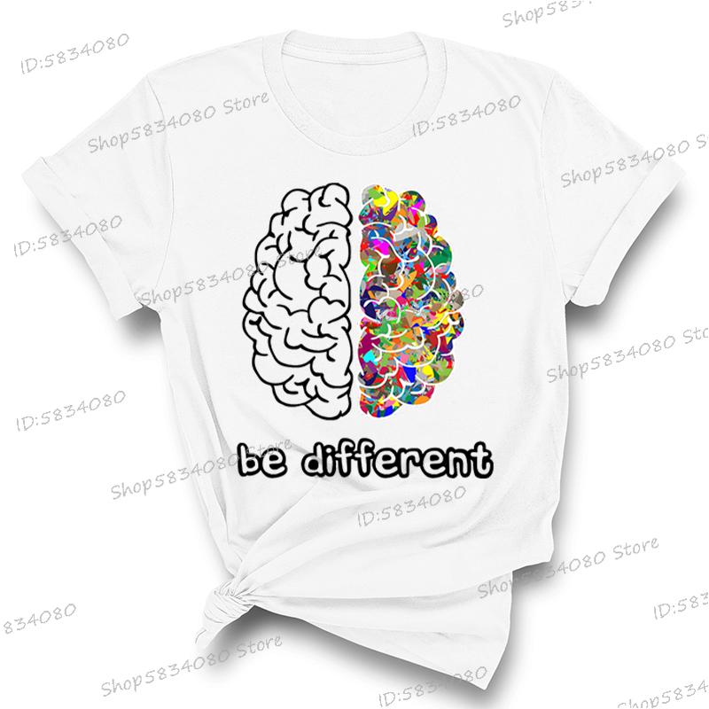 Autism Awareness Day Essential Tshirt Autist Brain Be Different Graphic T Shirts Autism Awareness Crew Neck Short Sleeve Tshirt