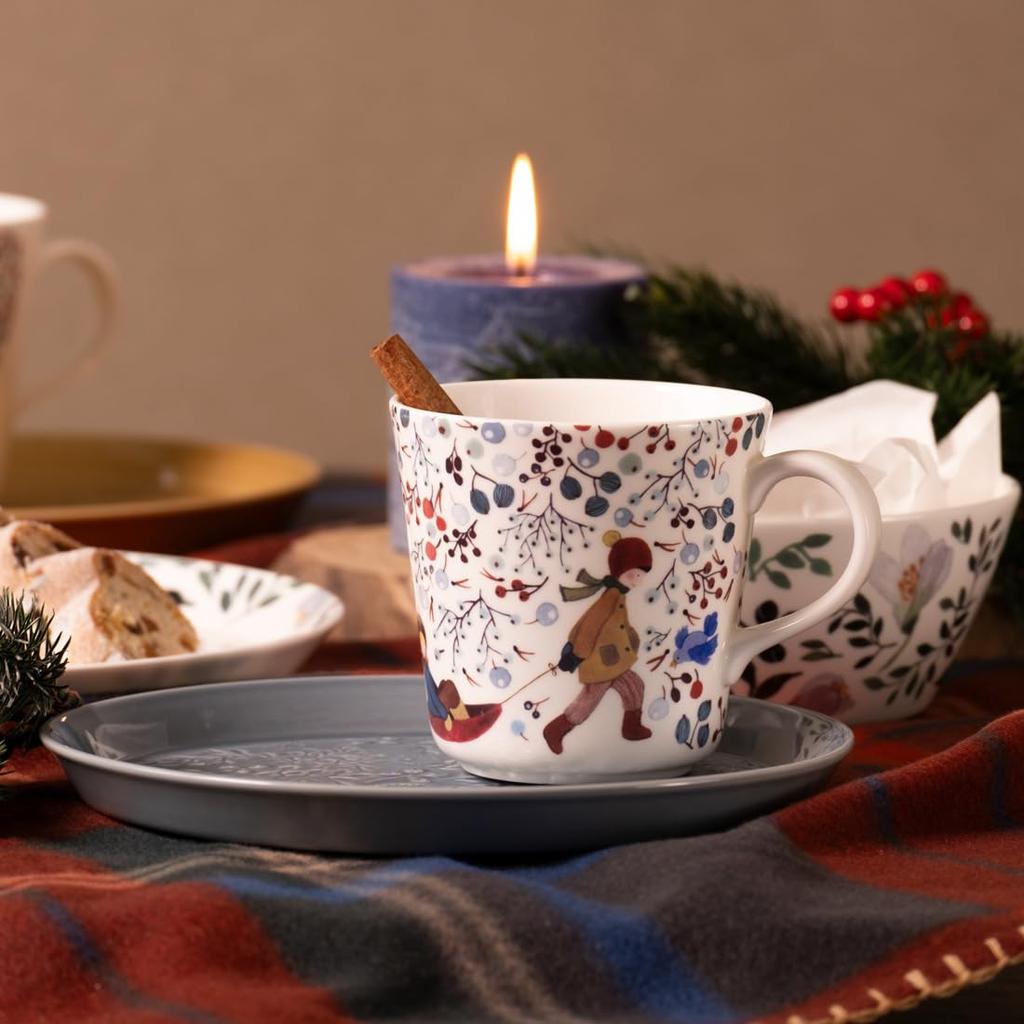 NARUMI Anna Emilia Seasons Greetings Winter Gift Mug, 340cc, Scenery, Cute, Stylish, Large, Gift, Microwave-safe, Dishwasher-safe, Boxed, 51943-2923P