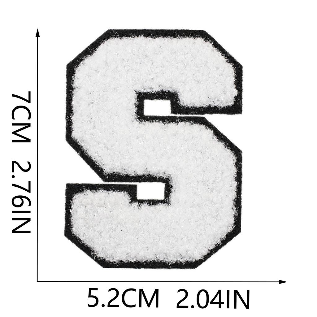 White 7Cm English Letter Embroidery Cloth Sticker Computer Embroidery Label Clothing Accessories Decorative Embroidery Sticker Ironing Stamp