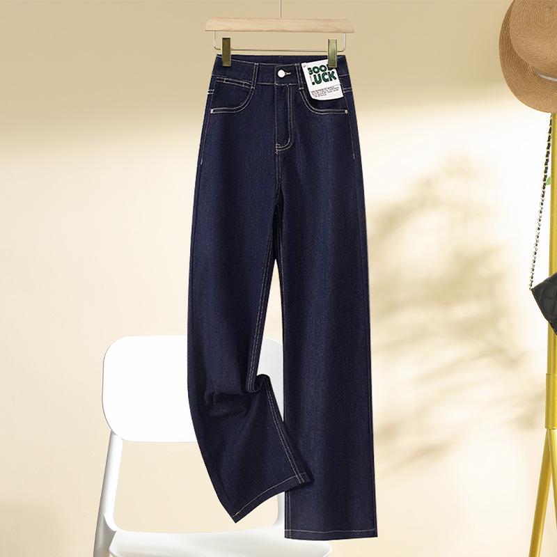 

Женские темно-синие джинсы с флисовой подкладкой, с высокой посадкой, облегающего кроя - Осень/Зима 2024 30 [For 125-135 lbs]