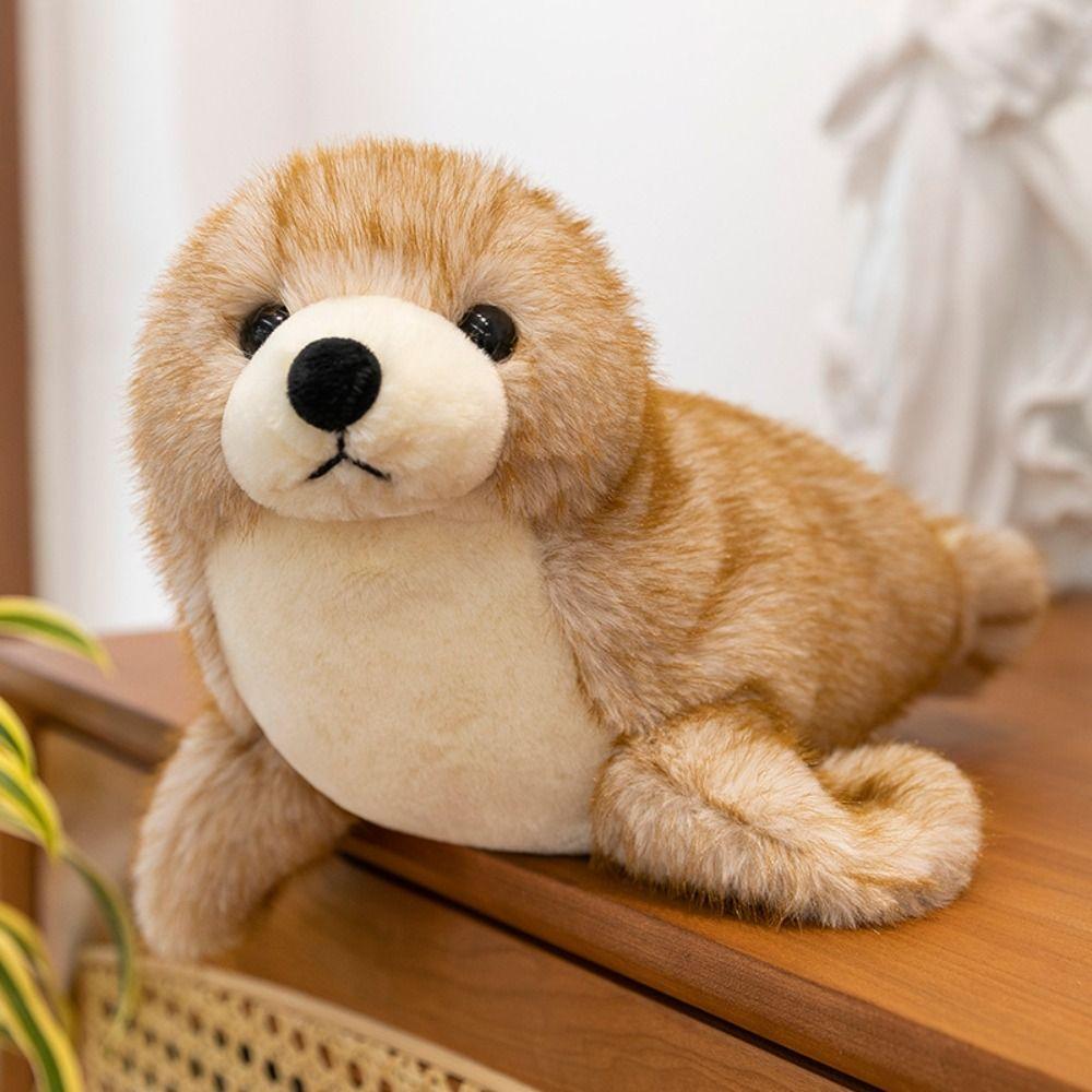 Fluffy Sea World Animal Stuffed Dolls PP Cotton Seal Stuffed Animal  Decorate Present